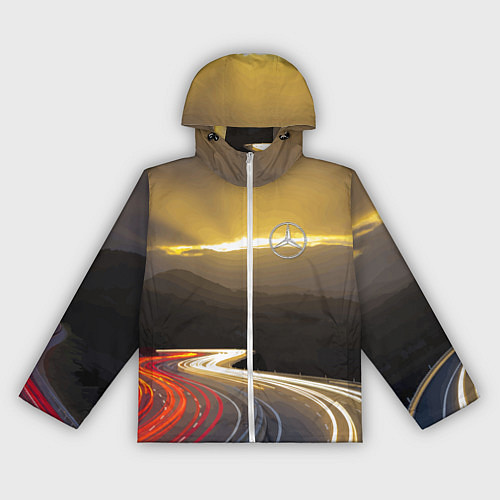 Женская ветровка Ночная трасса, Мерседес / 3D-Белый – фото 1
