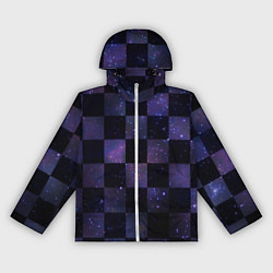 Ветровка с капюшоном женская Space Neon Chessboard, цвет: 3D-белый