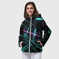 Ветровка с капюшоном женская Лазерная композиция, цвет: 3D-белый — фото 2