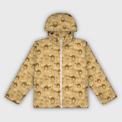 Ветровка с капюшоном женская Верблюды, цвет: 3D-белый
