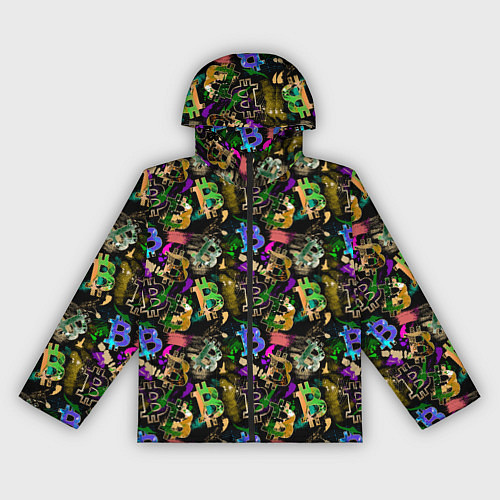 Женская ветровка Bitcoin Биткоины / 3D-Черный – фото 1