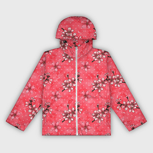 Женская ветровка Сакура красная / 3D-Белый – фото 1