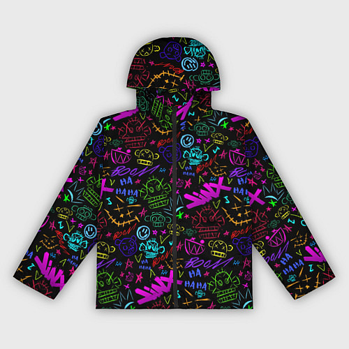 Женская ветровка League Of Legends - Arcane неоновые логотипы / 3D-Черный – фото 1