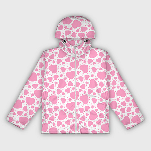 Женская ветровка Розовые Сердечки LOVE / 3D-Белый – фото 1