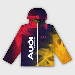 Ветровка с капюшоном женская АУДИ Autosport Пламя, цвет: 3D-белый