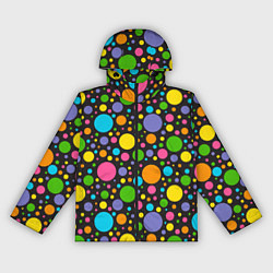 Ветровка с капюшоном женская Радужный горошек, цвет: 3D-черный