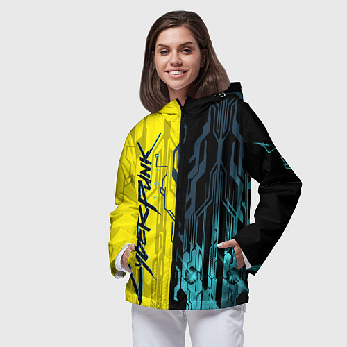 Женская ветровка CYBERPUNK 2077 Логотип / 3D-Черный – фото 3