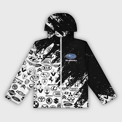 Женская ветровка Subaru - Паттерн логотипов авто / 3D-Белый – фото 1
