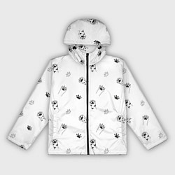 Ветровка с капюшоном женская Паттерн - кошачьи лапки 3D, цвет: 3D-черный