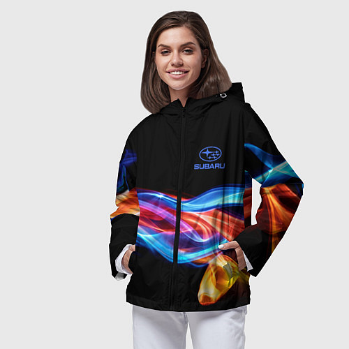 Женская ветровка Subaru Пламя огня / 3D-Черный – фото 3