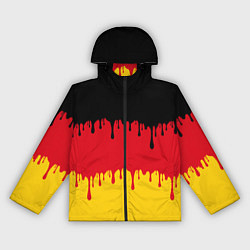 Ветровка с капюшоном женская Флаг Германии потёки, цвет: 3D-черный