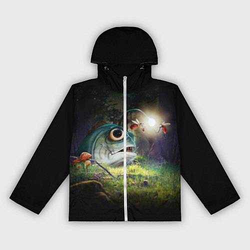 Женская ветровка Рыба в лесу / 3D-Белый – фото 1