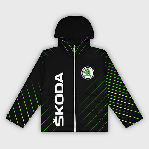 Женская ветровка Skoda Шкода Полосы / 3D-Белый – фото 1