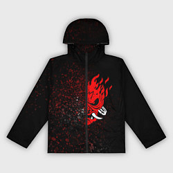 Ветровка с капюшоном женская SAMURAI CYBERPUNK 2077 КИБЕРПАНК 2077 БРЫЗГИ, цвет: 3D-черный