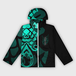 Ветровка с капюшоном женская МАСКА И ТАТУИРОВКА СЯО XIAO ГЕНШИН, цвет: 3D-белый