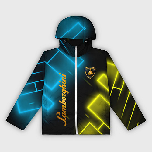 Женская ветровка Lamborghini - Неоновые фигуры / 3D-Белый – фото 1