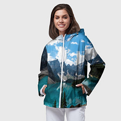 Ветровка с капюшоном женская КанадаБанф, цвет: 3D-белый — фото 2