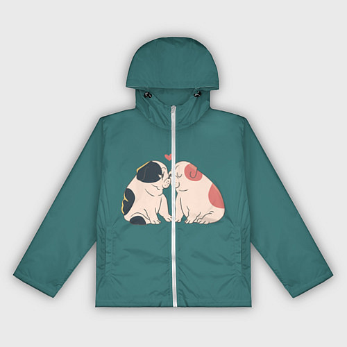 Женская ветровка Влюблённые бульдоги / 3D-Белый – фото 1