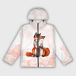 Ветровка с капюшоном женская Влюблённые Лисы Love, цвет: 3D-черный