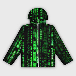 Ветровка с капюшоном женская ЗЕЛЁНЫЙ НЕОН НА ЧЁРНОМ, цвет: 3D-белый