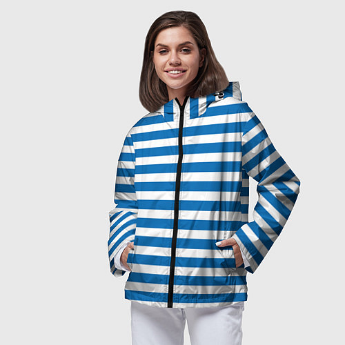 Женская ветровка ТЕЛЬНЯШКА ВДВ В ПОЛОСКУ / 3D-Черный – фото 3