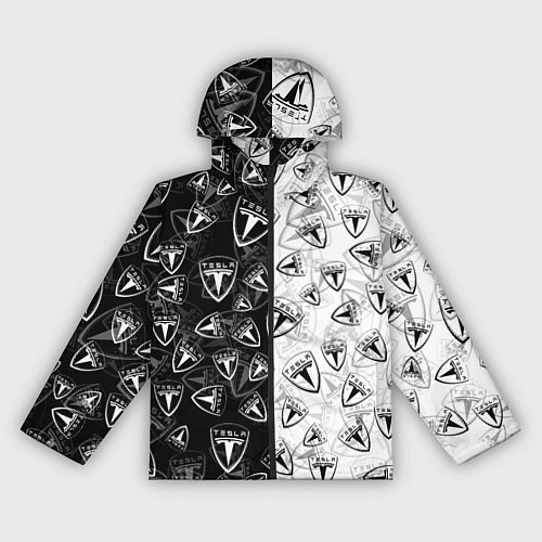 Женская ветровка TESLA BLACK AND WHITE LOGO PATTERN / 3D-Черный – фото 1