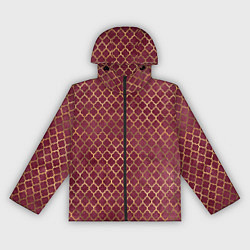 Ветровка с капюшоном женская Gold & Red pattern, цвет: 3D-черный