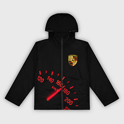 Ветровка с капюшоном женская Porsche Порше Спидометр, цвет: 3D-черный