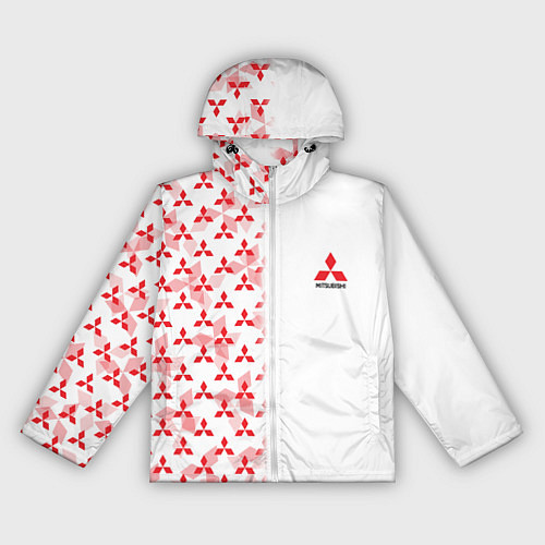 Женская ветровка Mitsubishi Mini logo Half pattern / 3D-Белый – фото 1