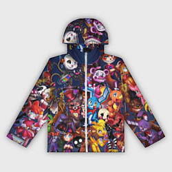 Ветровка с капюшоном женская Cute Fnaf Pattern, цвет: 3D-белый