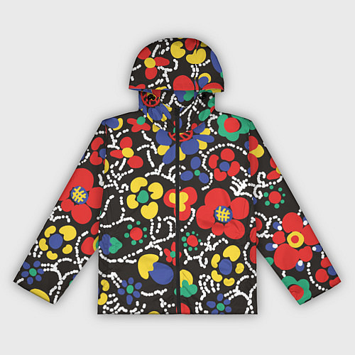 Женская ветровка Узор Цветочный сон / 3D-Черный – фото 1