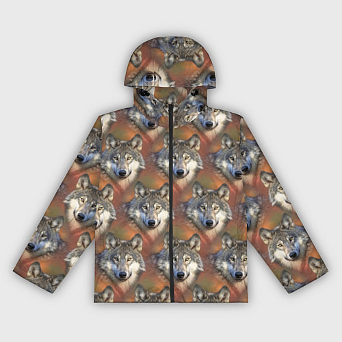 Женская ветровка Волки Wolfs паттерн / 3D-Черный – фото 1