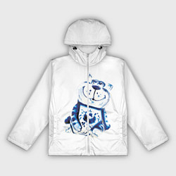 Ветровка с капюшоном женская Gzhel the cat, цвет: 3D-белый