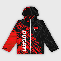 Ветровка с капюшоном женская DUCATI МОТО СПОРТ, цвет: 3D-белый