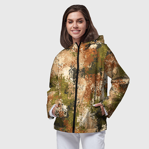 Женская ветровка Камуфляж Василиск Степь / 3D-Черный – фото 3