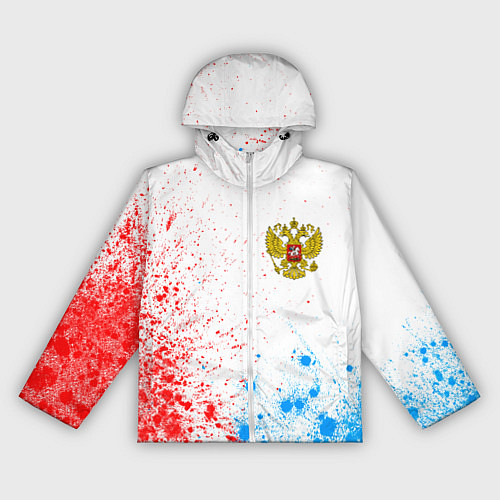 Женская ветровка RUSSIA - ГЕРБ - Арт / 3D-Белый – фото 1