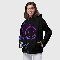 Ветровка с капюшоном женская Neon Bored Half pattern, цвет: 3D-черный — фото 2