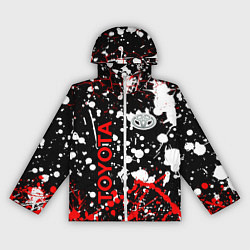 Ветровка с капюшоном женская Toyota тойота брызги красок, цвет: 3D-белый