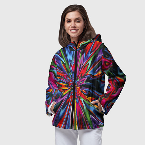 Женская ветровка Color pattern Impressionism / 3D-Черный – фото 3