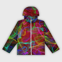 Ветровка с капюшоном женская Color neon pattern Vanguard, цвет: 3D-белый