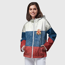 Ветровка с капюшоном женская Отечество!, цвет: 3D-белый — фото 2