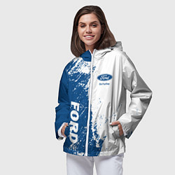 Ветровка с капюшоном женская Ford Форд два цвета, цвет: 3D-белый — фото 2