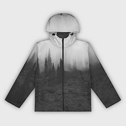 Ветровка с капюшоном женская Туманный лес - туман, цвет: 3D-черный