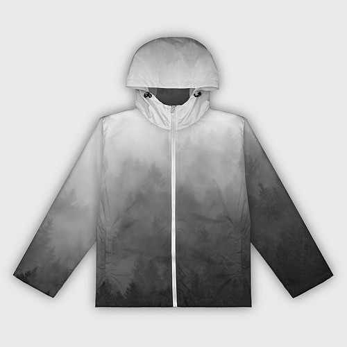 Женская ветровка Темный лес - туман / 3D-Белый – фото 1