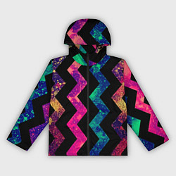 Ветровка с капюшоном женская Геометрический паттерн Neon, цвет: 3D-черный