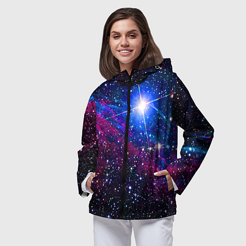 Женская ветровка Открытый космос Star Neon / 3D-Черный – фото 3
