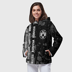 Ветровка с капюшоном женская BORUSSIA Брызги, цвет: 3D-черный — фото 2