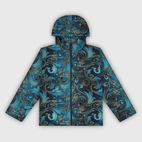 Женская ветровка Blue Abstract Узоры / 3D-Черный – фото 1