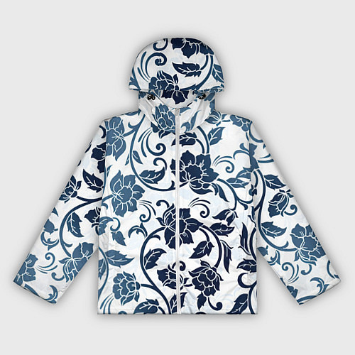 Женская ветровка Гжелевые цветы / 3D-Белый – фото 1