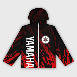 Ветровка с капюшоном женская Yamaha - Красные пятна, цвет: 3D-белый